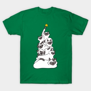 Christmas Tree Siamese Cat T-Shirt